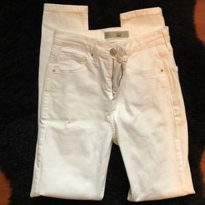 Topshop Jamie White Skinny Ripped Jeans
